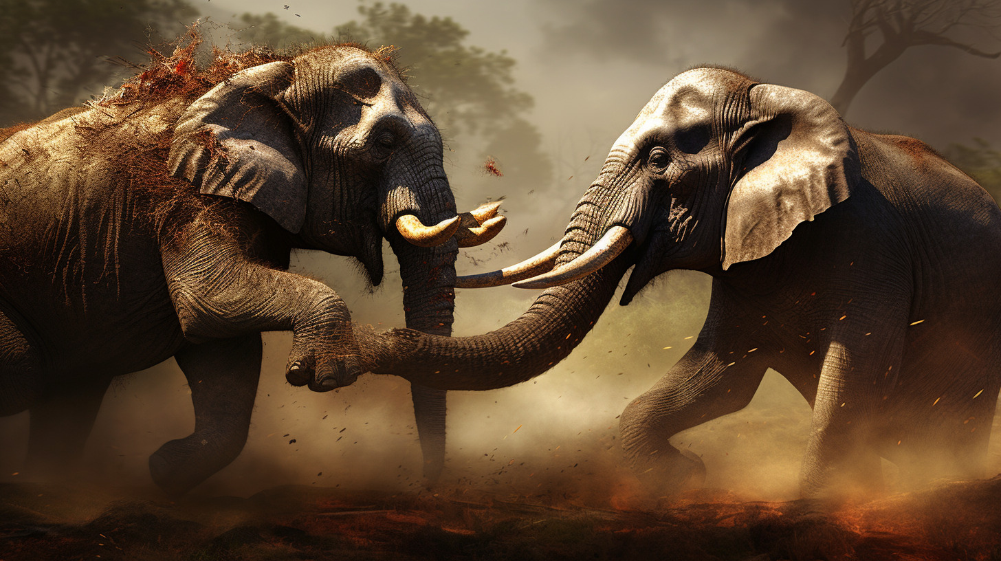 Immerse yourself in a digital background of HD elephant art