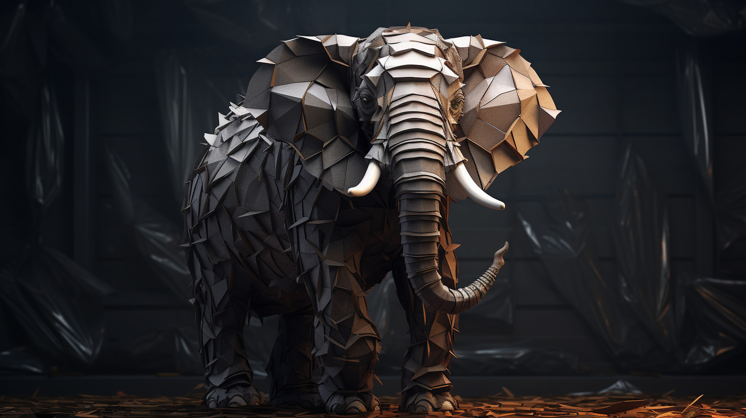 Roaming elephants create a captivating 3D wallpaper scene