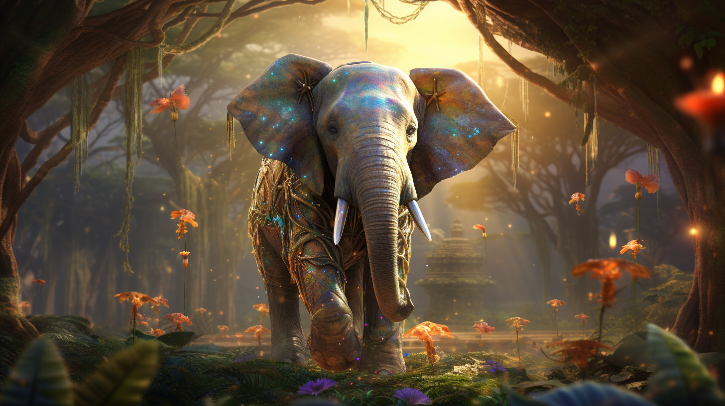 Explore the magic of 8K anime elephants, bringing fantasy to your desktop