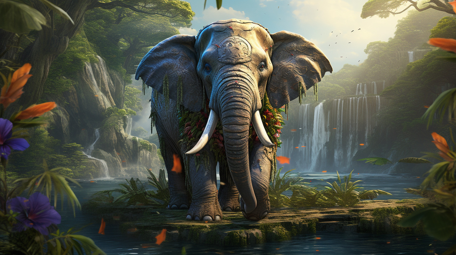 Immerse yourself in the enchanting world of anime elephant stock photos