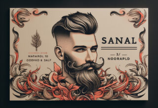 Uncomplicated Charm Barber Business Cards, Bearded Man Vibe.