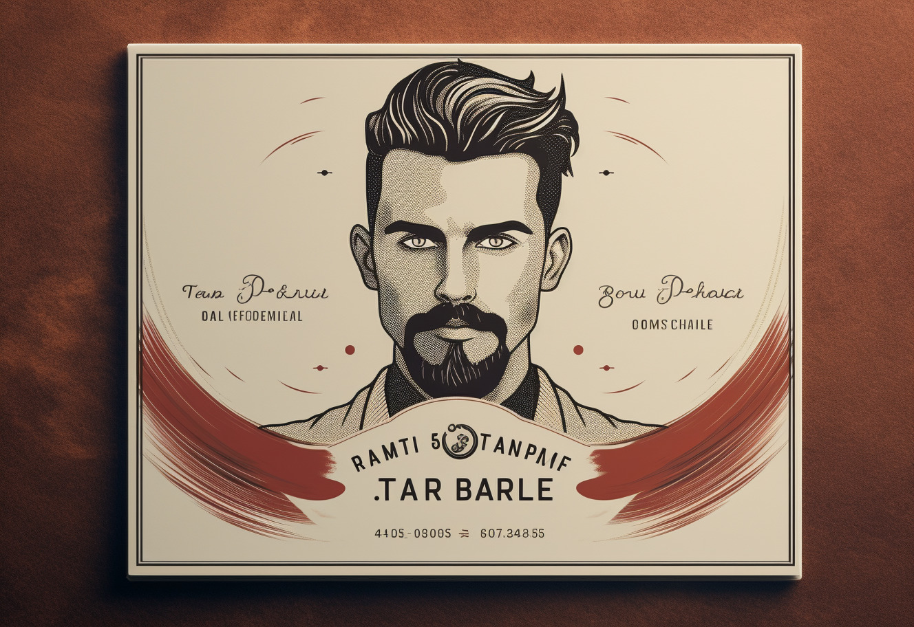 Barber Business Cards featuring Bearded Man Charm for a Memorable Impression