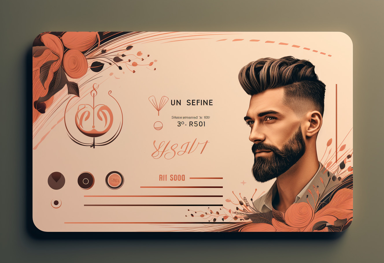 Minimal Barber & Bearded Man Unite in Business Cards