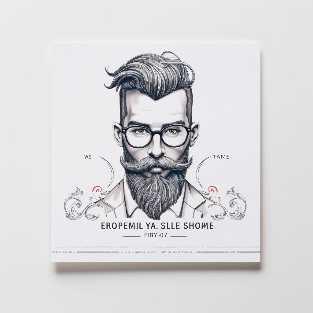 Bearded Man Elegance: HD Barber Card Concepts