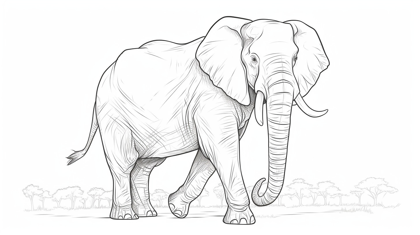 Expand your collection with 8K definition of line drawing elephant pictures