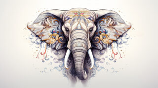 Explore the artistry of 8K line drawing elephants, bringing minimalism to your desktop