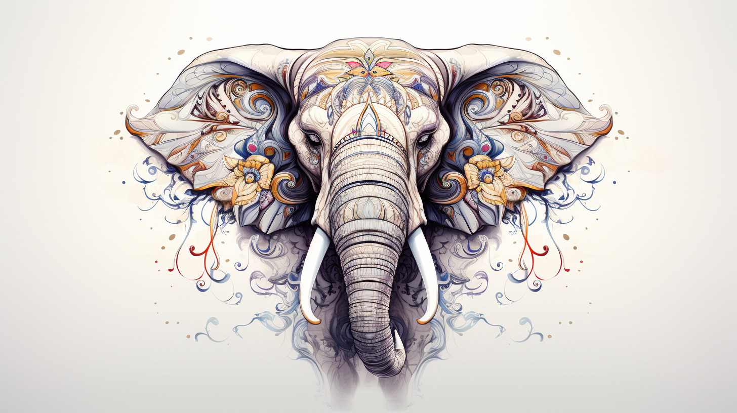 Explore the artistry of 8K line drawing elephants, bringing minimalism to your desktop