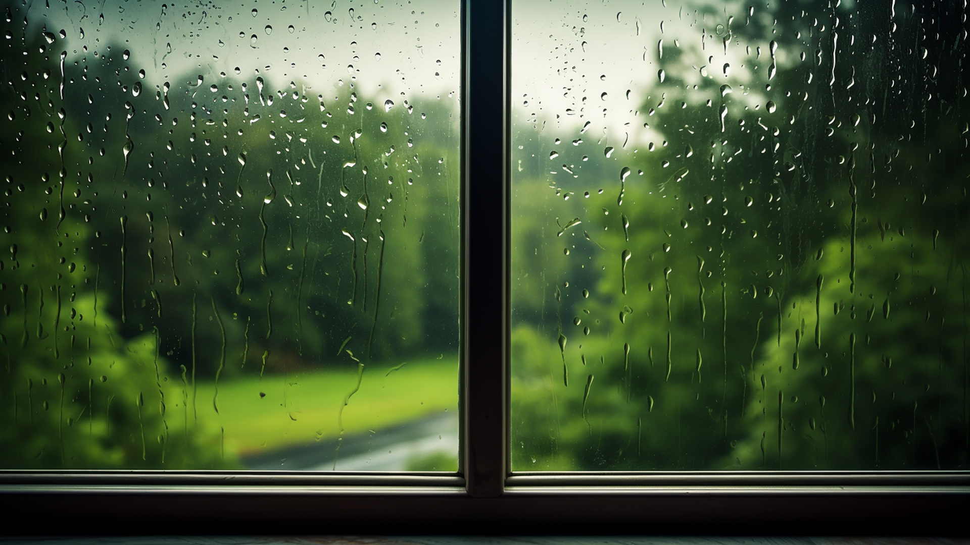 4k Immersive rainy day window backgrounds for digital escapism