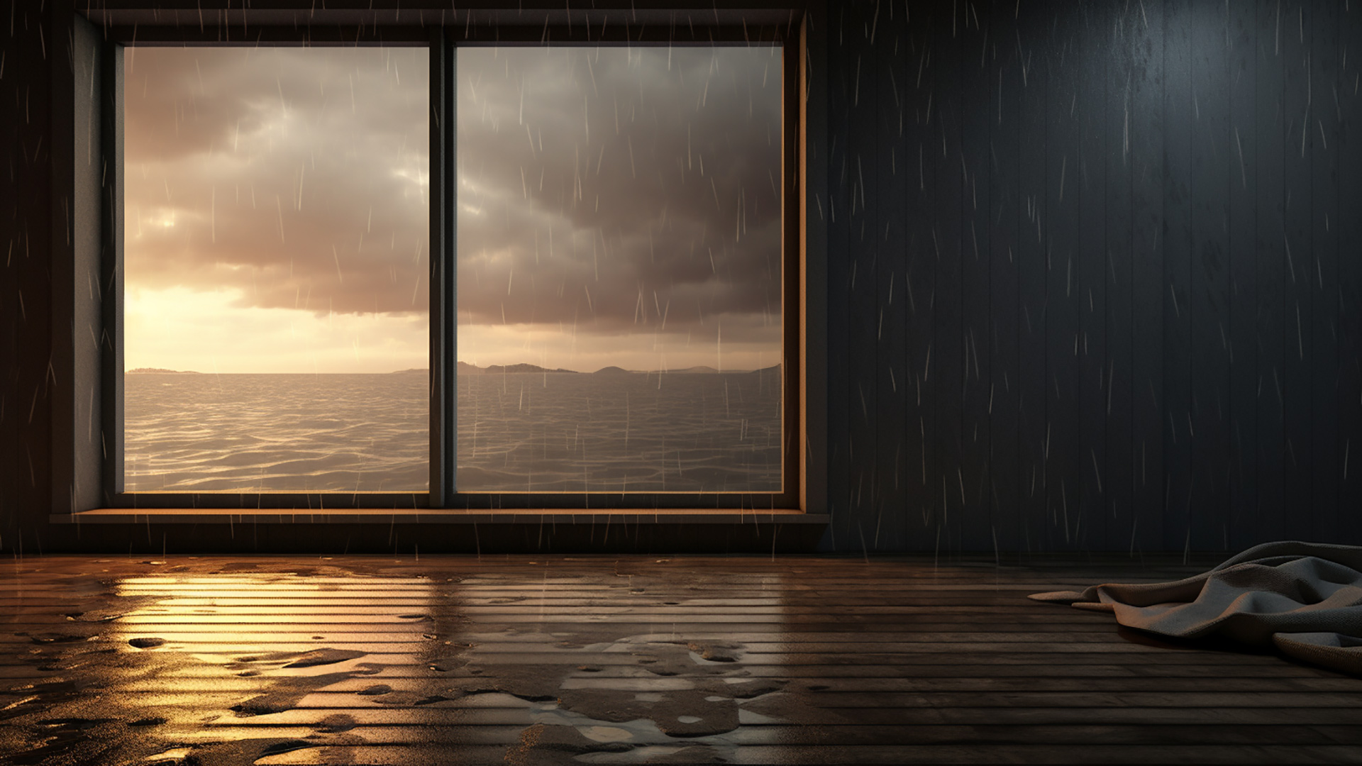 Cozy Moments during Rainy Day Window Desktop Background