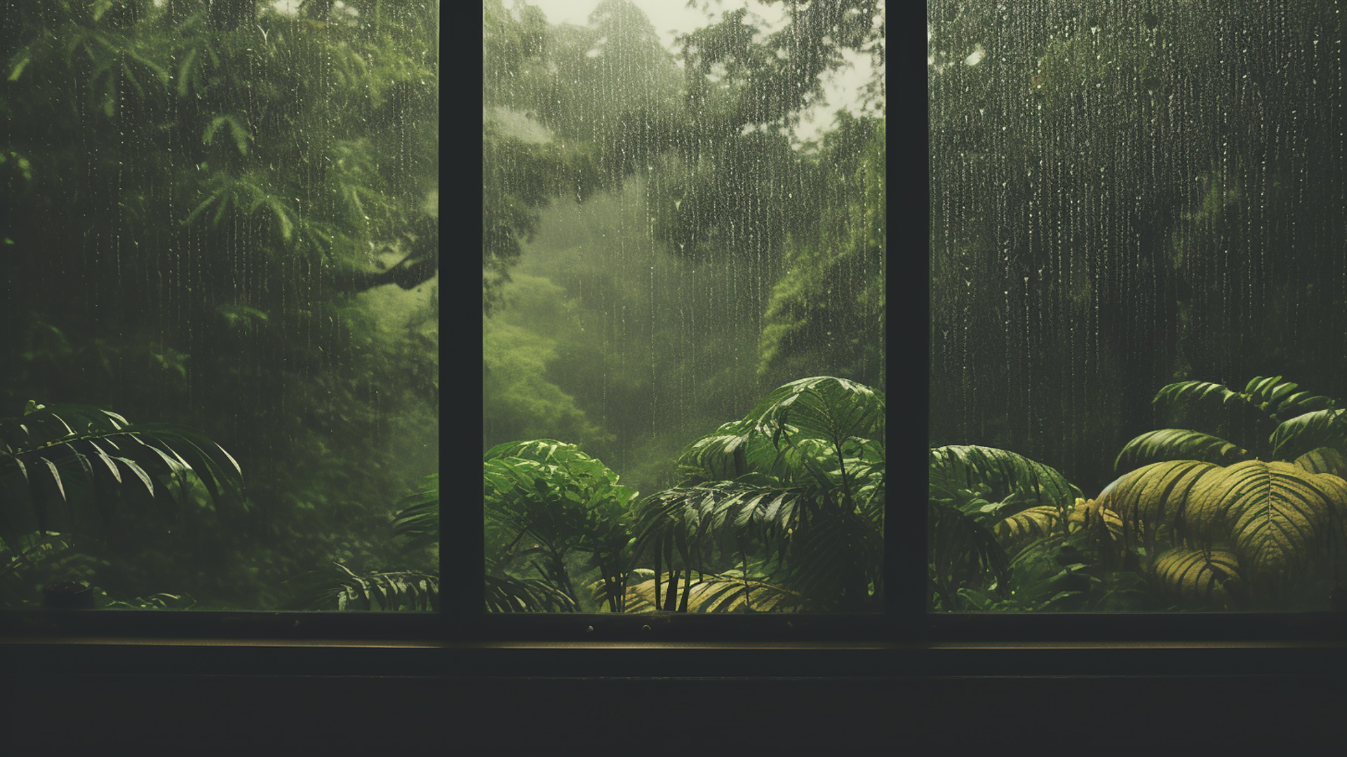 Embrace the Rain with 16:9 Window View Desktop Wallpaper