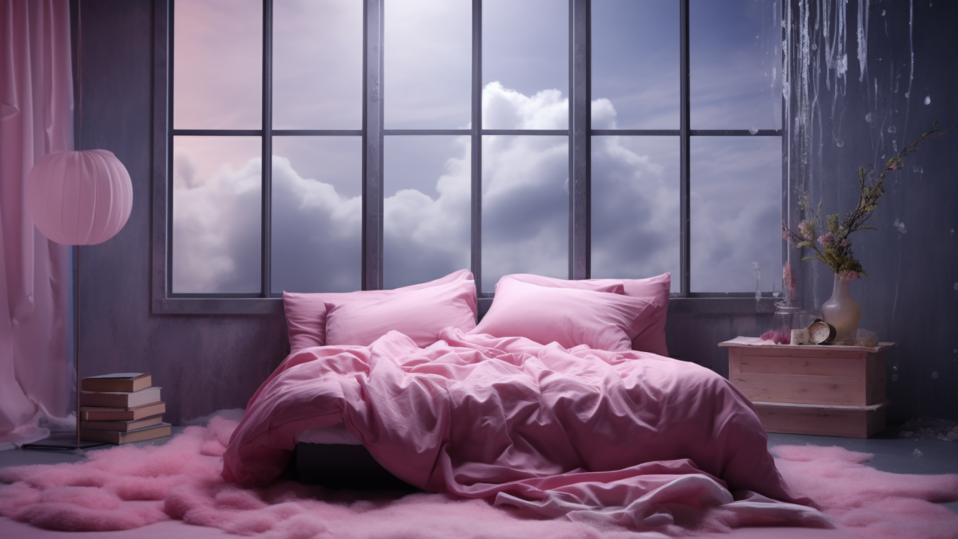 In the Pink Bedroom Aesthetics Meet Rainy Day Window Views