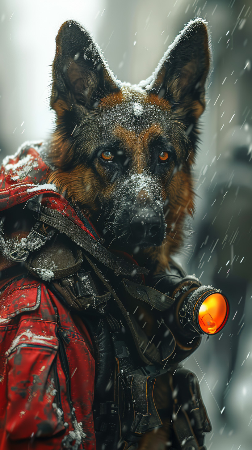 Retro-Futuristic Rover: Cyberpunk Dog Wallpapers for Your Phone
