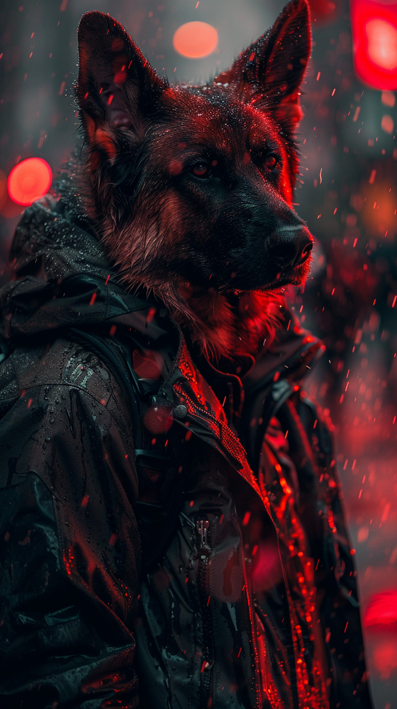 Neon Tail Waggers: Cyberpunk Dog Themes for Mobile Screens