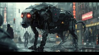 Engineered Companions: Futuristic Robotic Dog Imagery for PCs