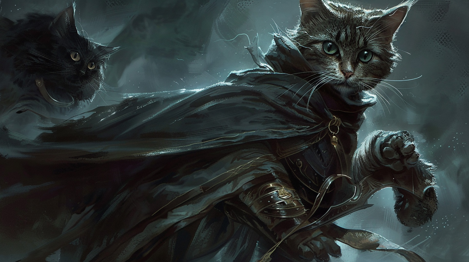 AI-Generated Fantasy Scenes: Humanoid Cat vs. Beholder in 8K