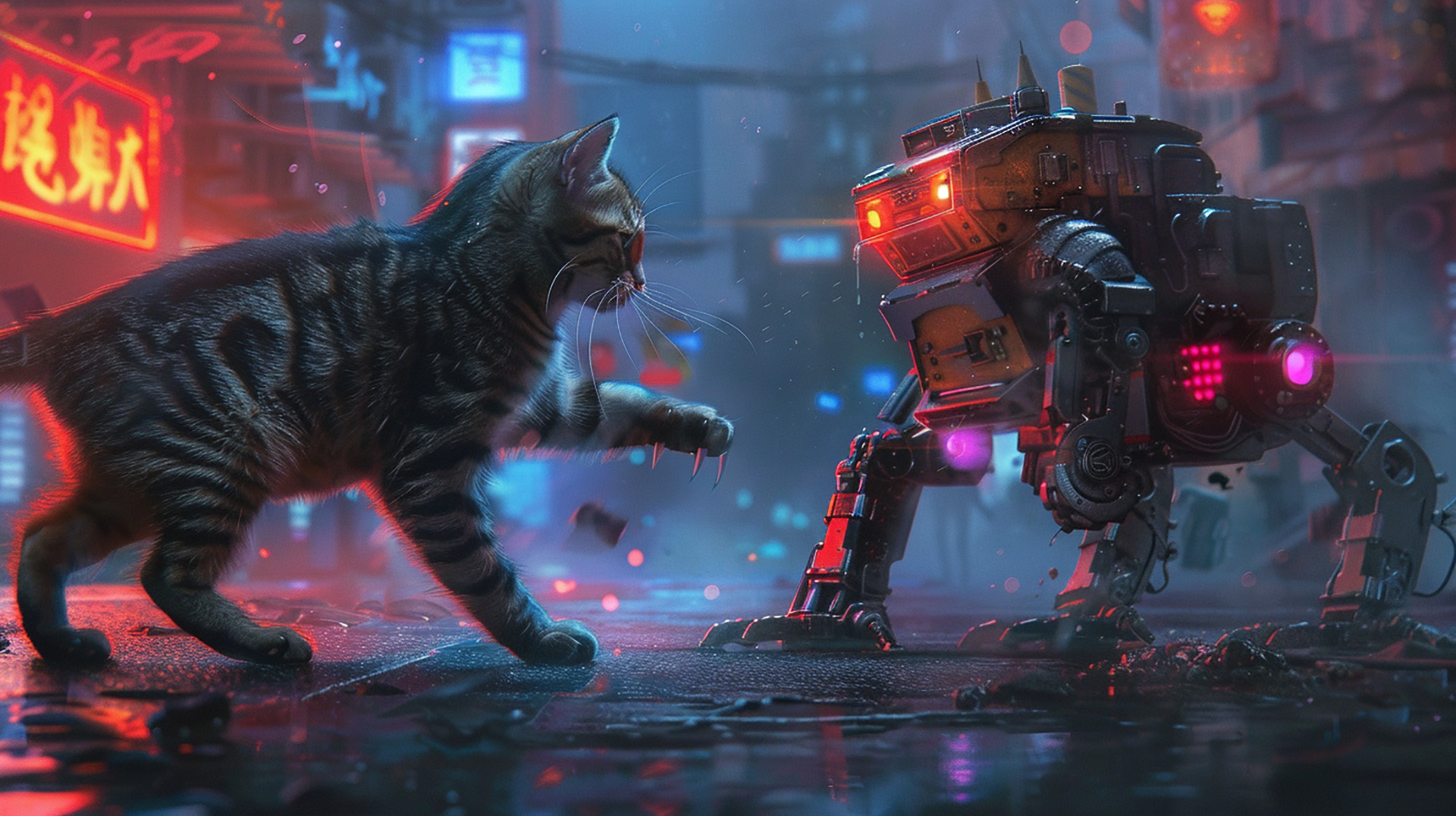 Download Epic Battles of Robot Cats in 4K Resolution