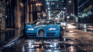 Bugatti Supercar Illustration Wallpaper: HD