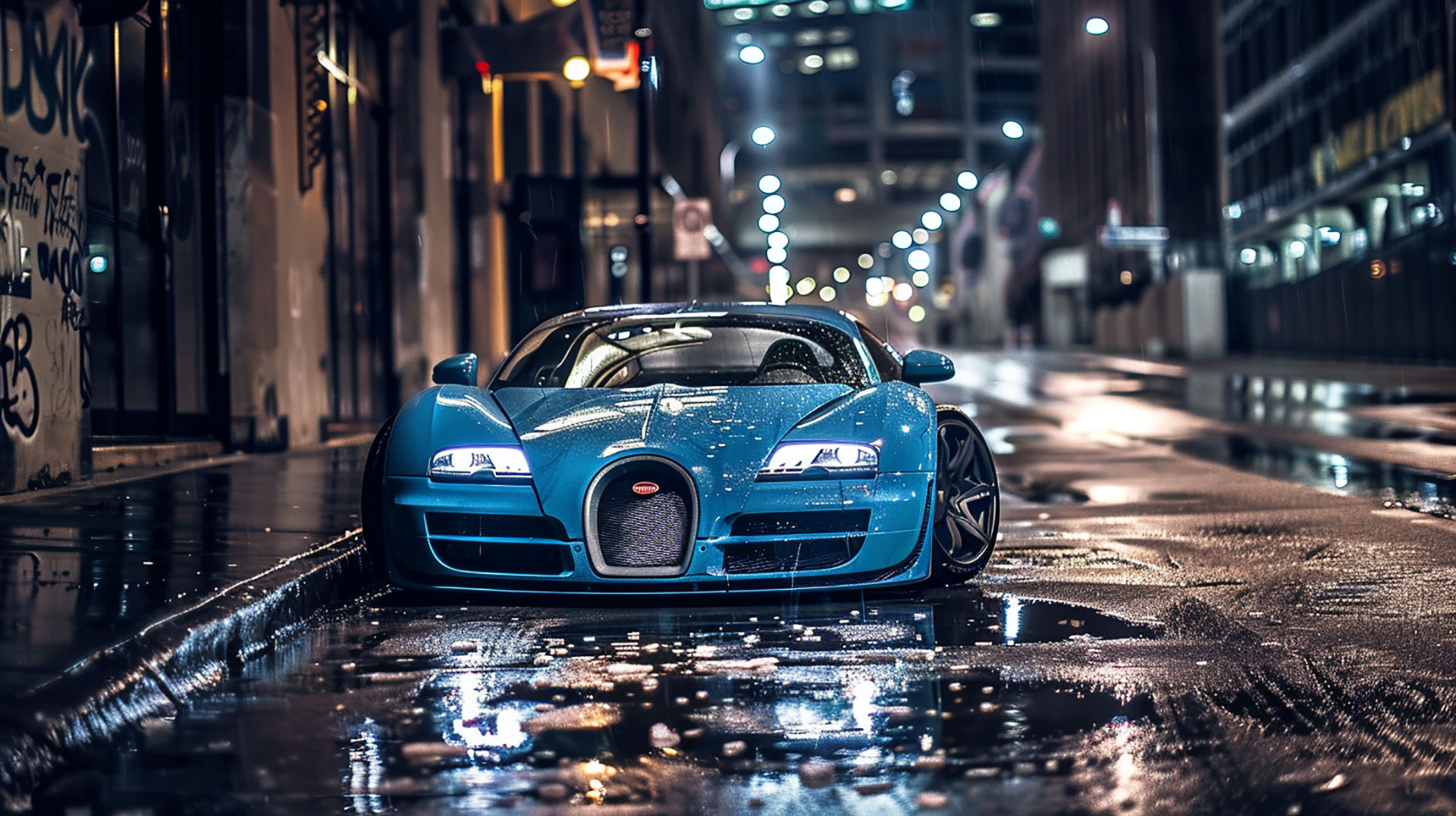 Bugatti Supercar Illustration Wallpaper: HD