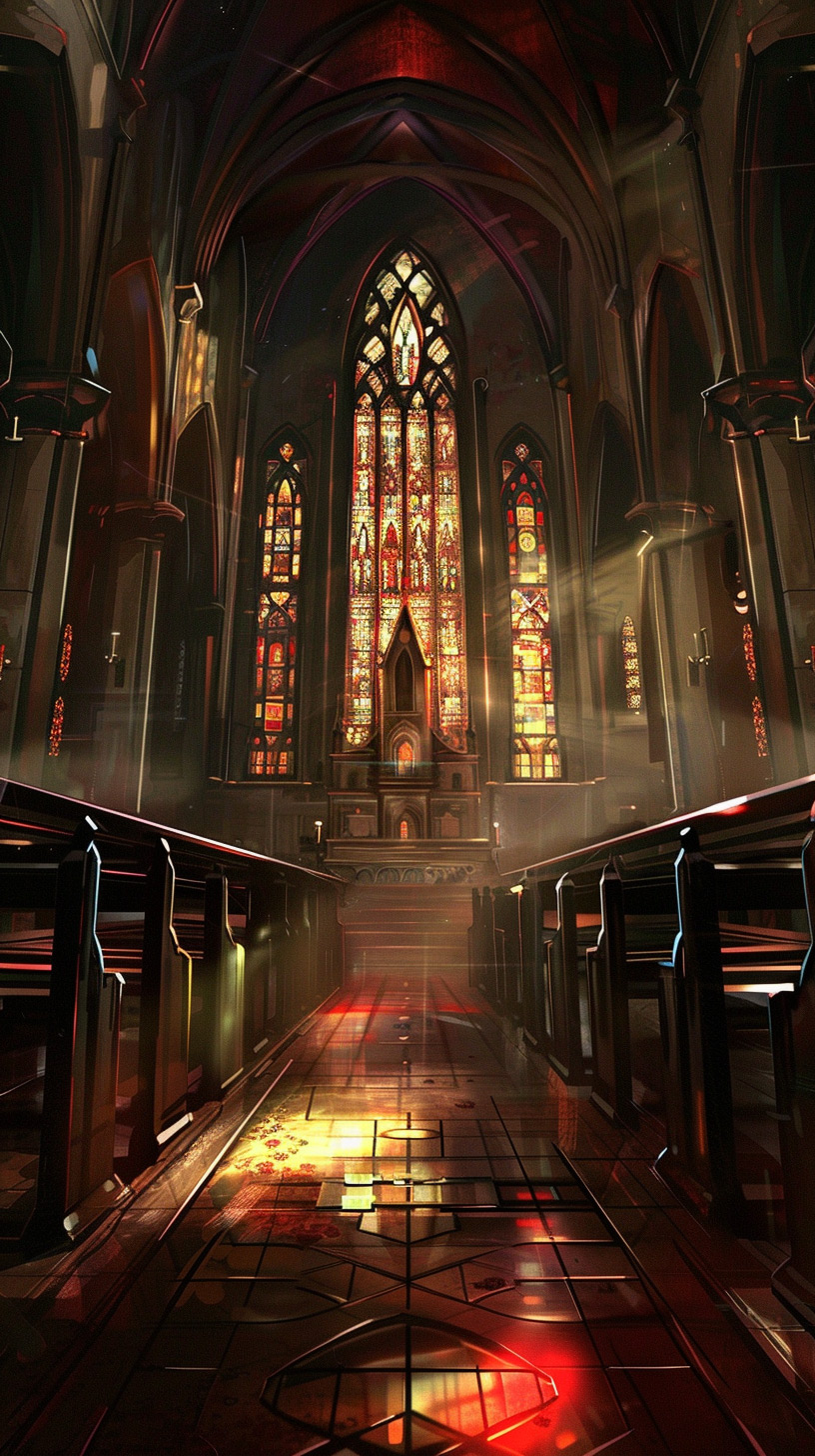 Sanctuary Serenity: Church Interior Desktop Wallpaper