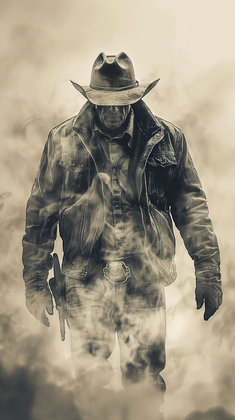 Futuristic Cowboy with Lasso Mobile Wallpaper