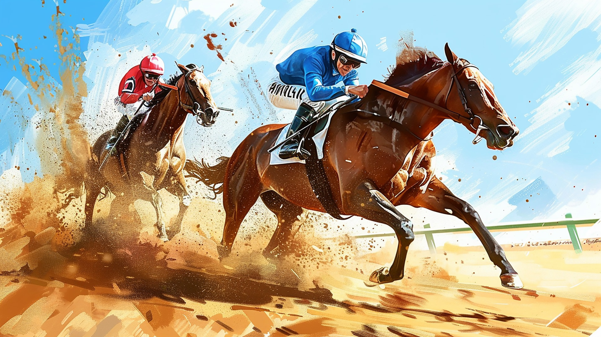 Energetic Racetrack: AI-Generated Pop Art Horse Wallpaper