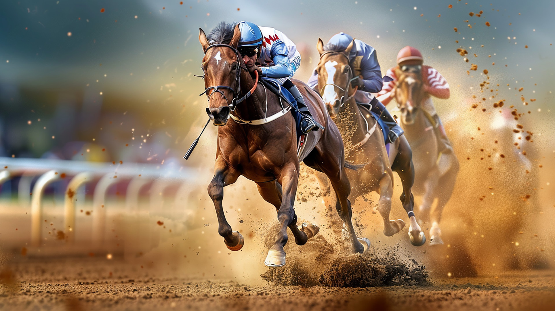 Dynamic Jockeys: AI Pop Art Horse Racing 4k Image
