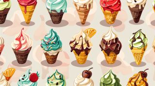 Whimsical Treats: Ice Cream Cartoon White Poster Collection