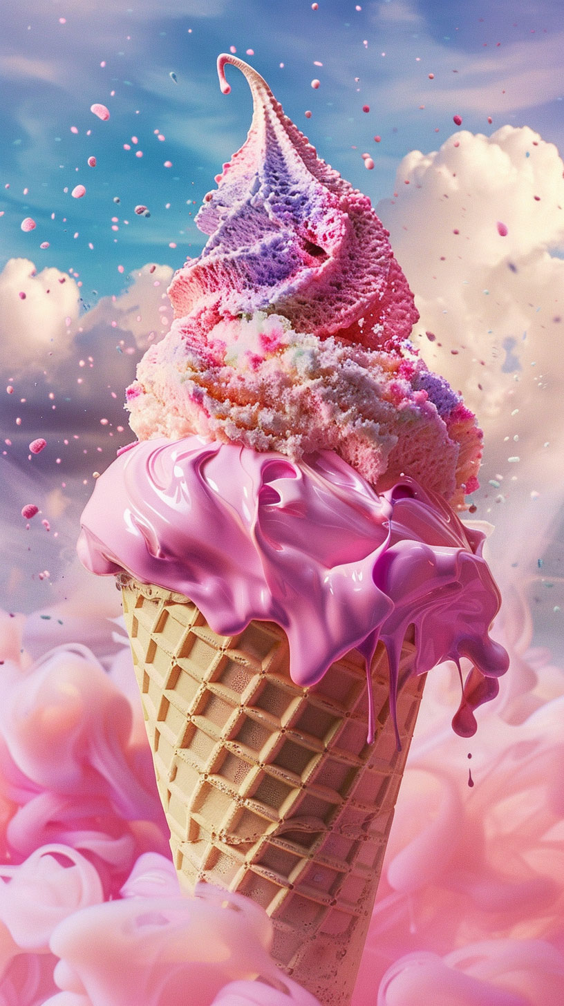 Nostalgic Ice Cream Marketing Art