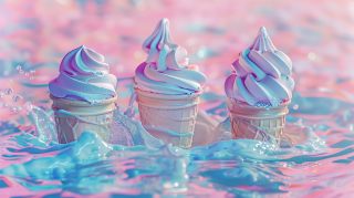 Whimsical Whirl: Aesthetic Ice Cream Desktop Images