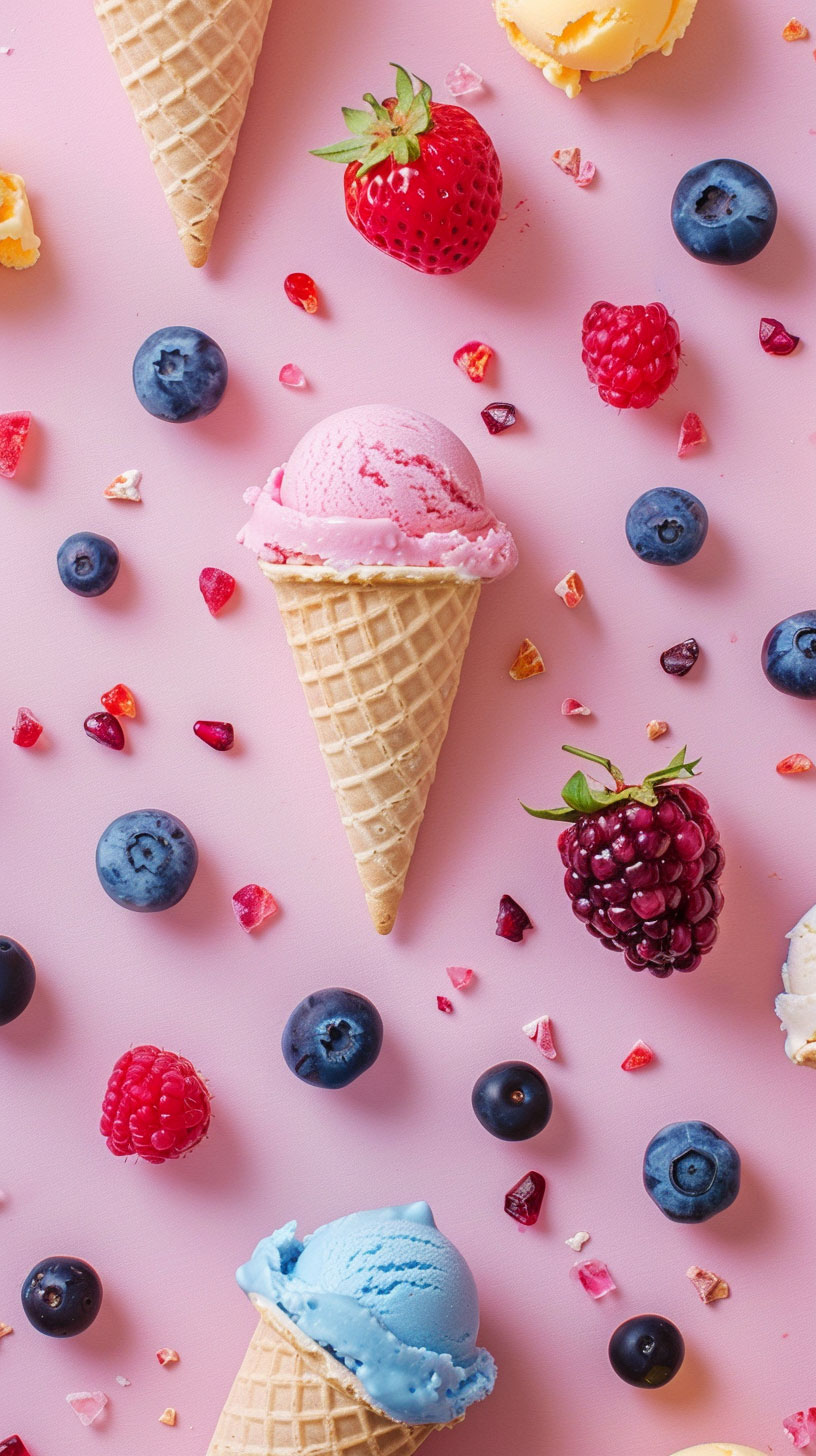 Pastel-Colored Ice Cream Scoops