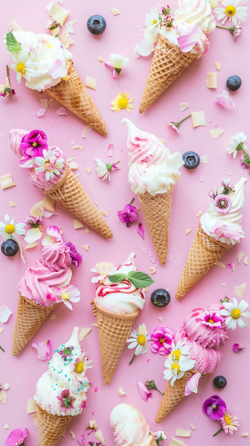 Ice Cream Cones on a Hot Day