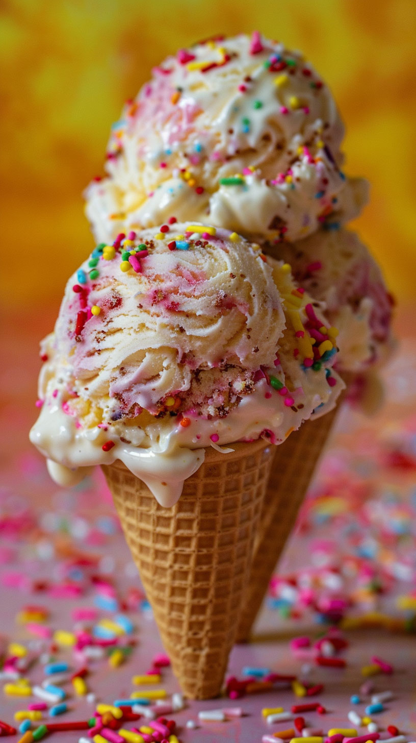 Vibrant Ice Cream Sundae Explosion