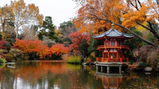 Autumn Splendor in Japanese Garden