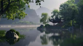 Japanese Garden Tranquility Scene