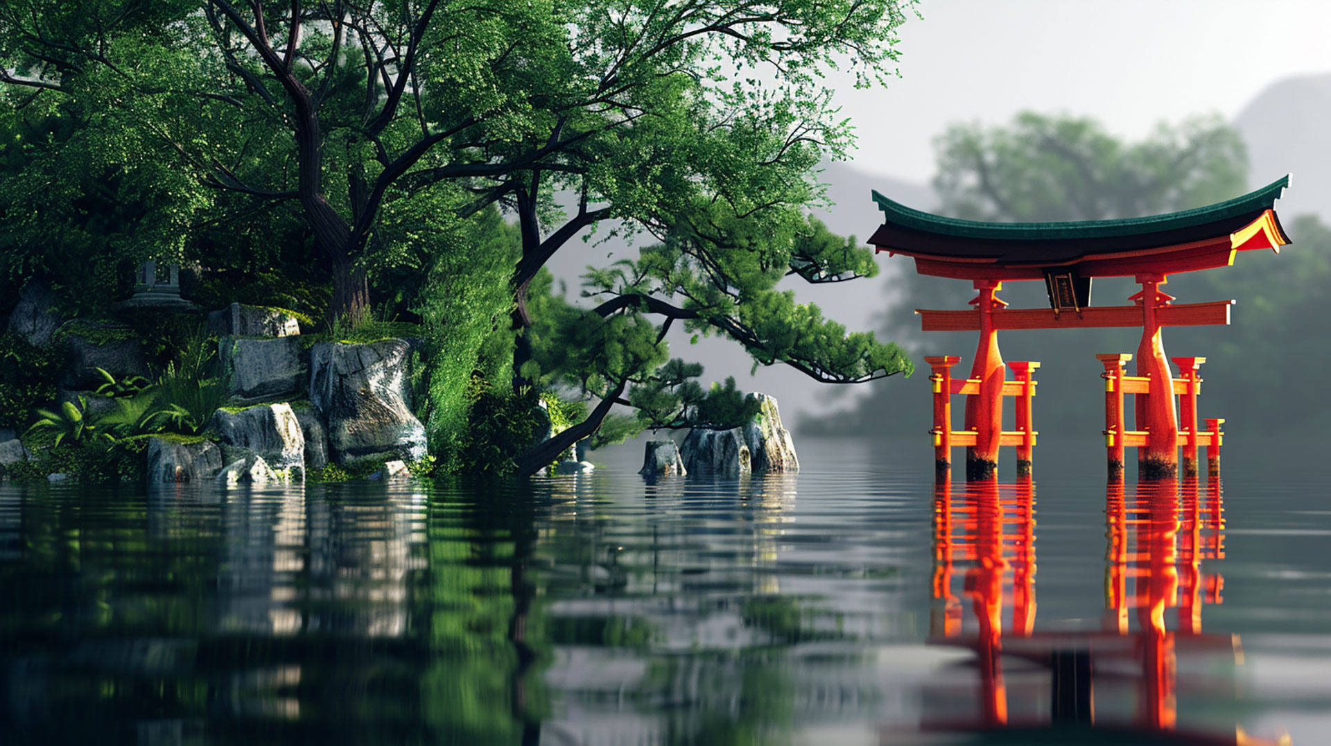 Morning Dew in Japanese Garden