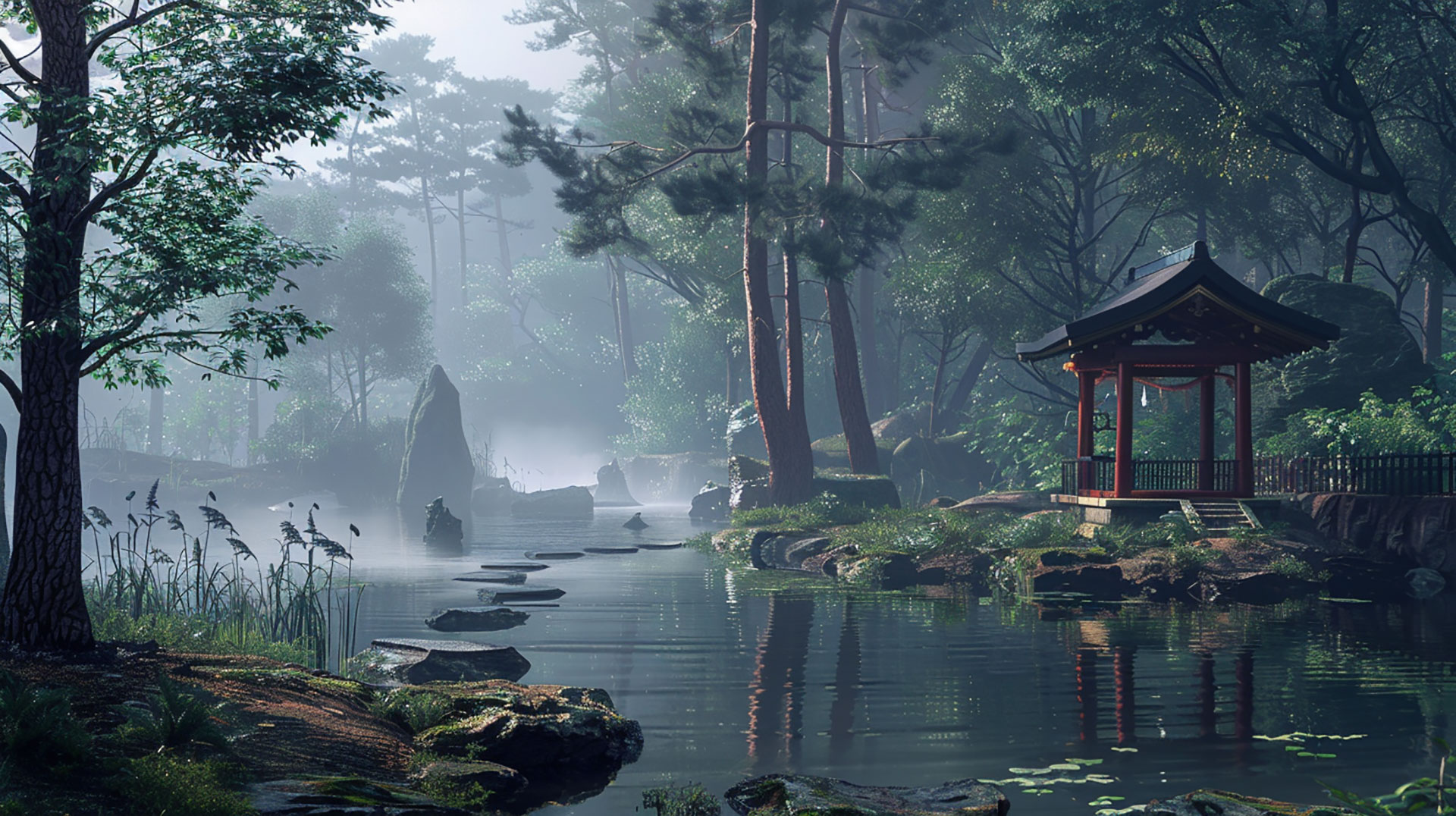 Captivating Japanese Garden Panorama