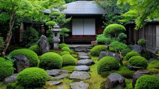 Evening Glow in Japanese Garden