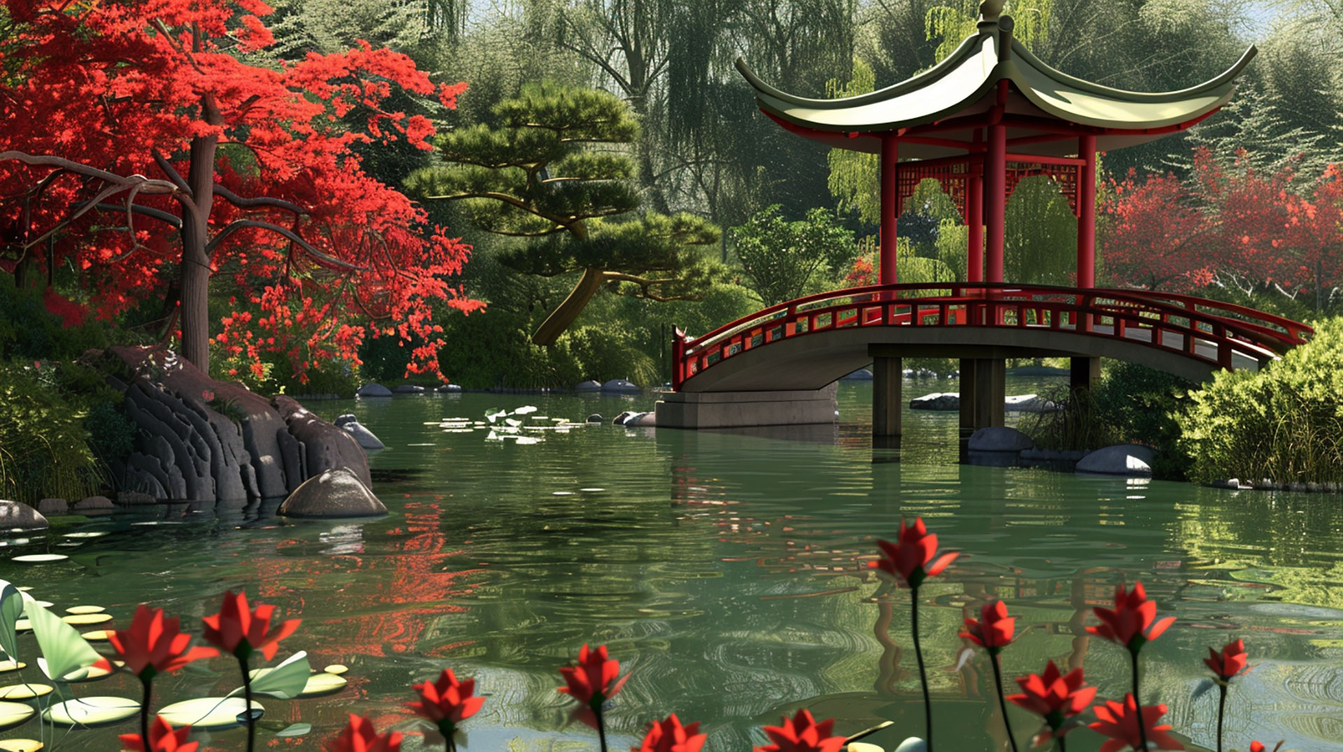 Harmonious Japanese Garden Oasis