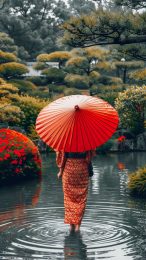 Japanese Garden Pathway with Bamboo