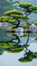 Minimalist Japanese Garden with Zen Rocks