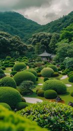 Japanese Garden with Traditional Gate