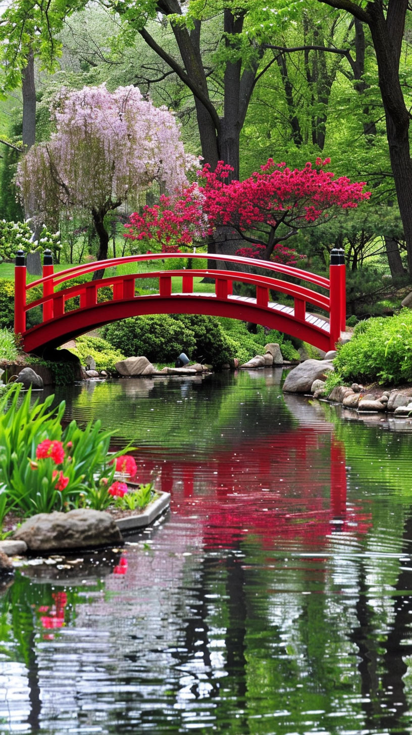 Japanese Garden with Ornamental Trees