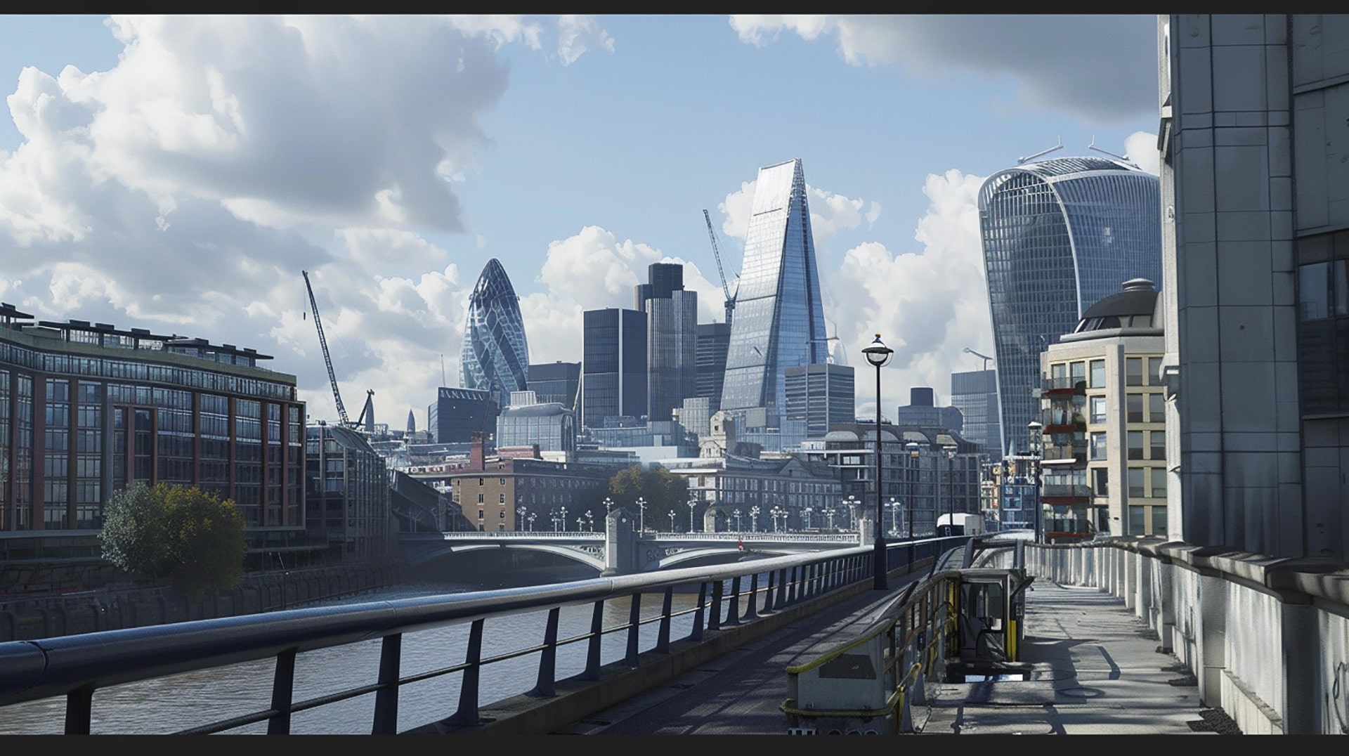 Digital Dreamscape: London 2050 Desktop Wallpaper