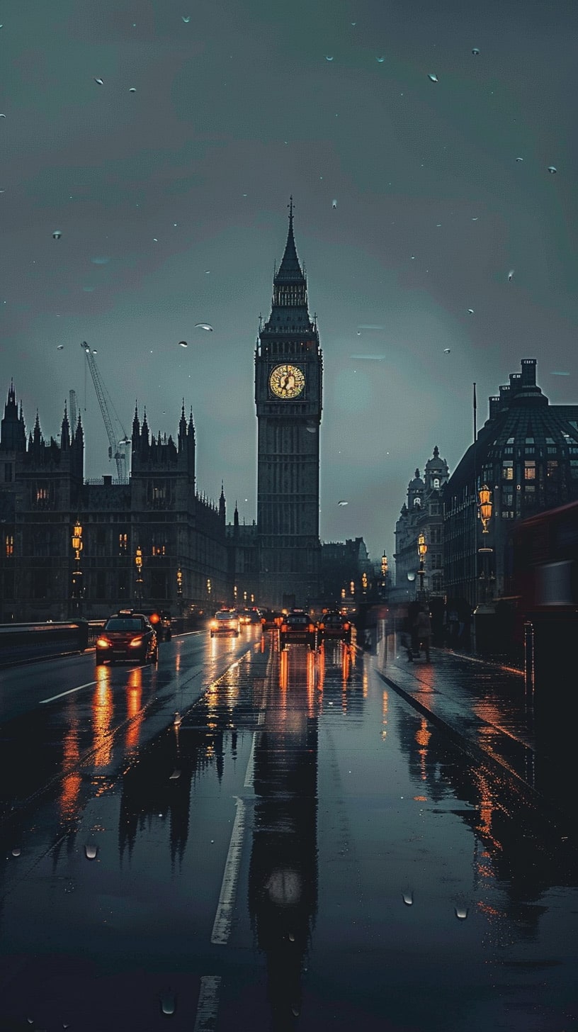 Futuristic London Glow: Mobile Wallpaper for iPhone