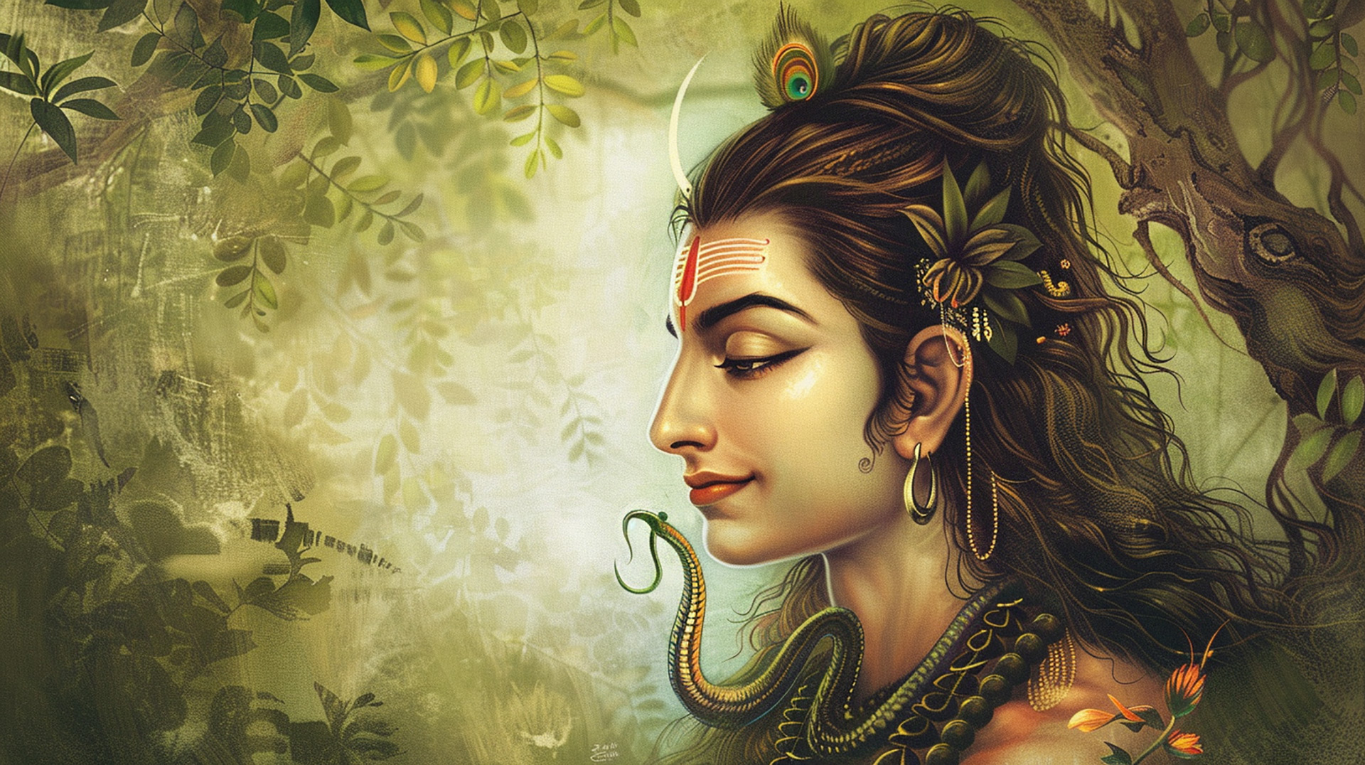 Powerful Lord Shiva: AI Stock Photos for Desktop