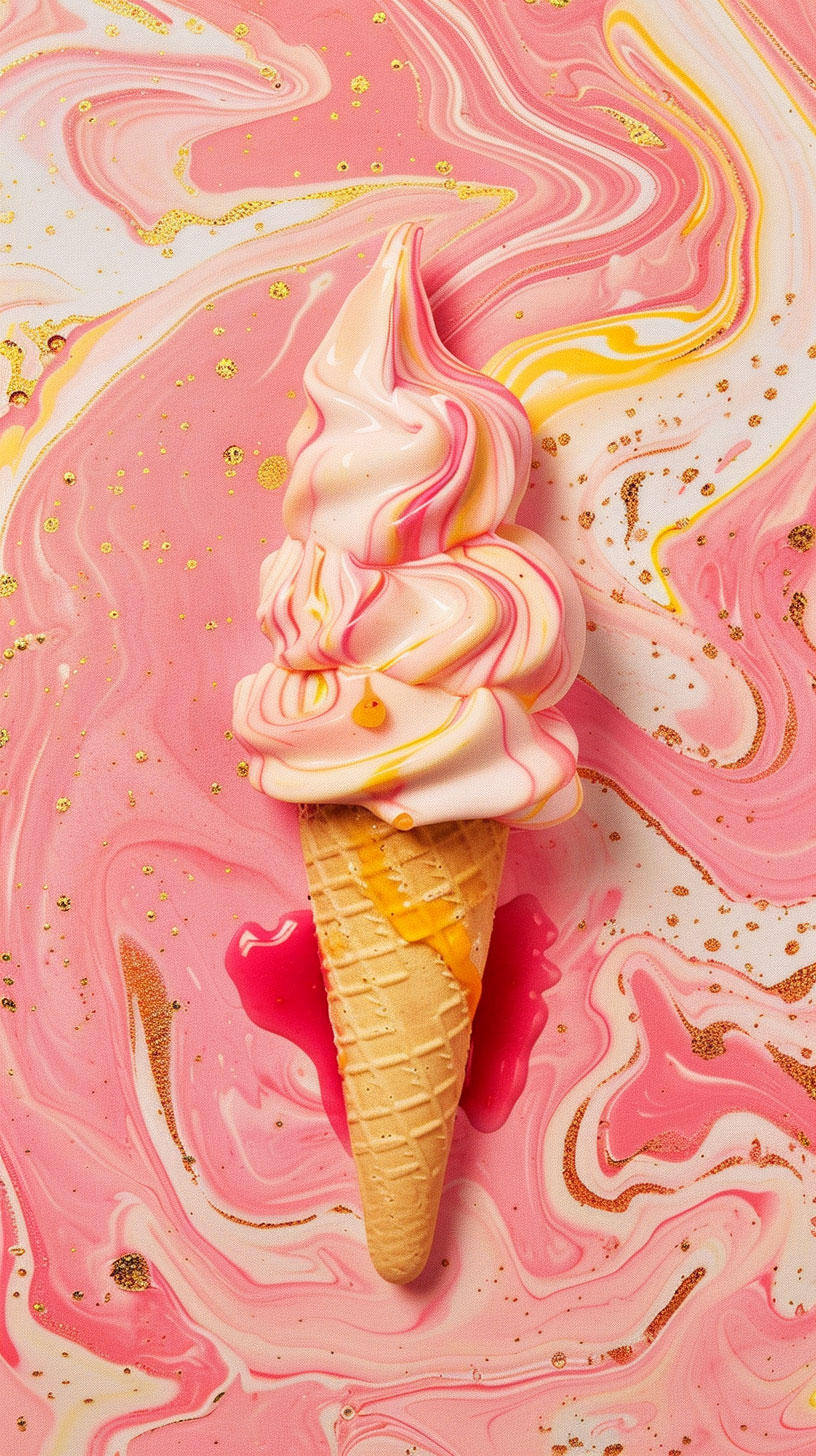 Melting Ice Cream Cone Collage