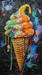 Dripping Ice Cream Rainbow Art