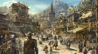 Old West Town AI Wallpaper: HD Download for Desktop