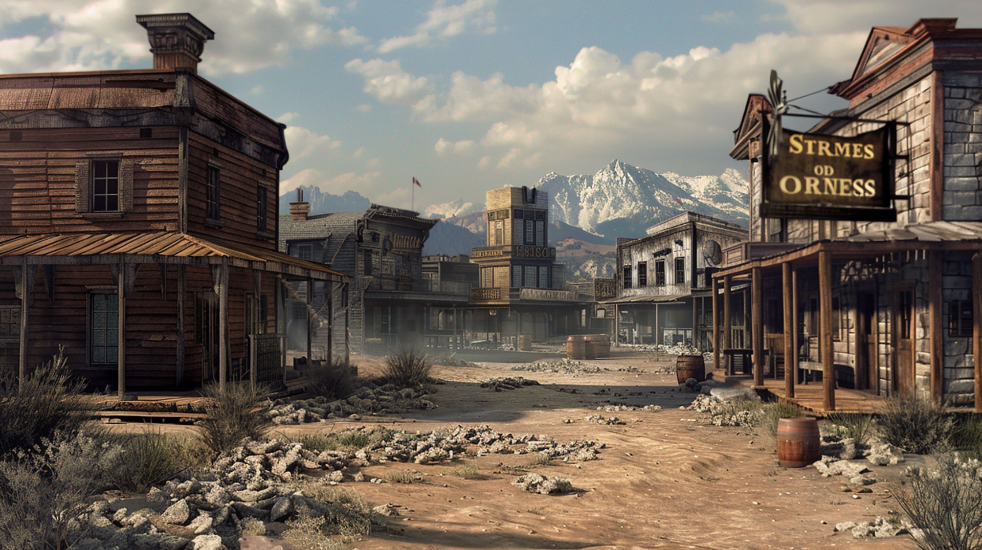 Old West Town Nostalgia: 1920x1080 Desktop Wallpaper