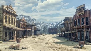 Old West Town Landscape: HD Wallpaper